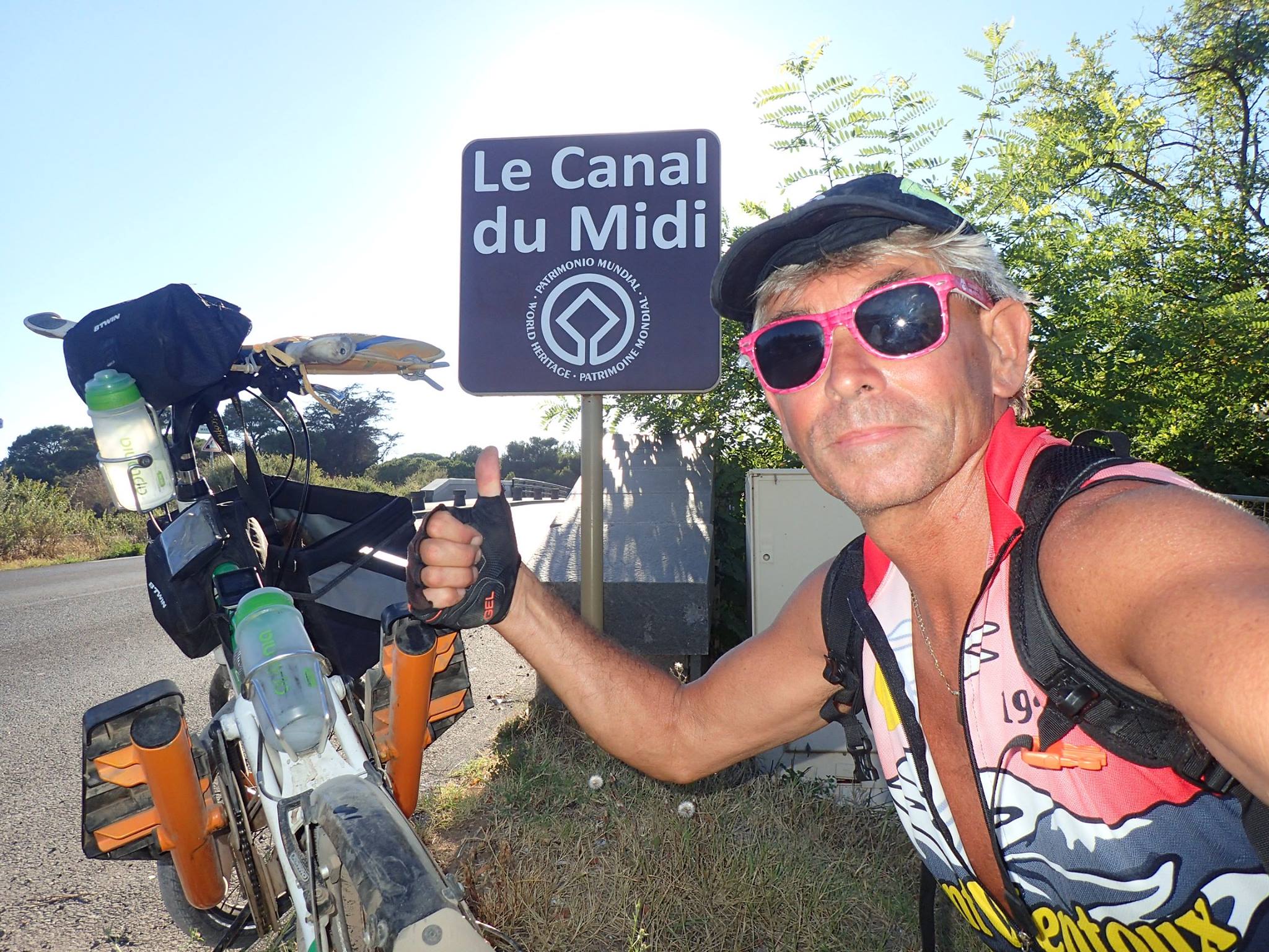 Le canal du midi au départ de Garons, 760 kms effectués en 8 jours, en Stepper RS 20 attelé à une remorque 2 roues